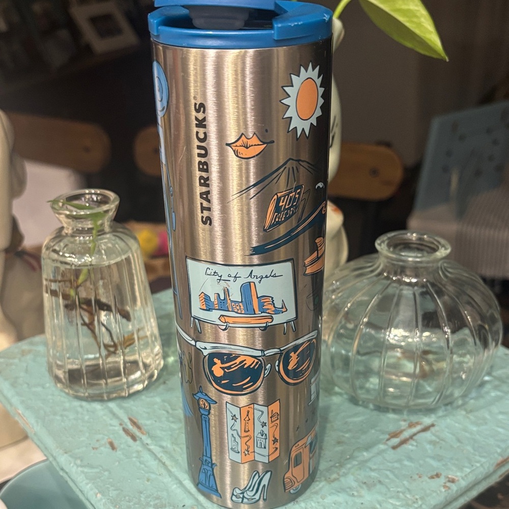 Starbucks Los Angeles Tumbler - Blue and Silver